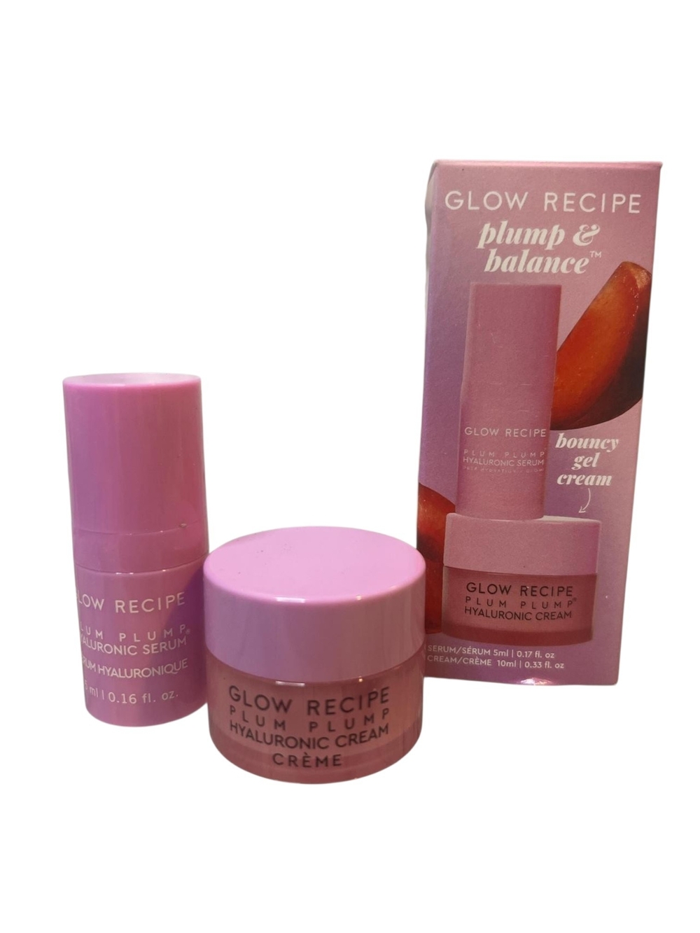 NWT Glow Recipe Plum Plump and Balance Hyaluronic Cream and Serum Set